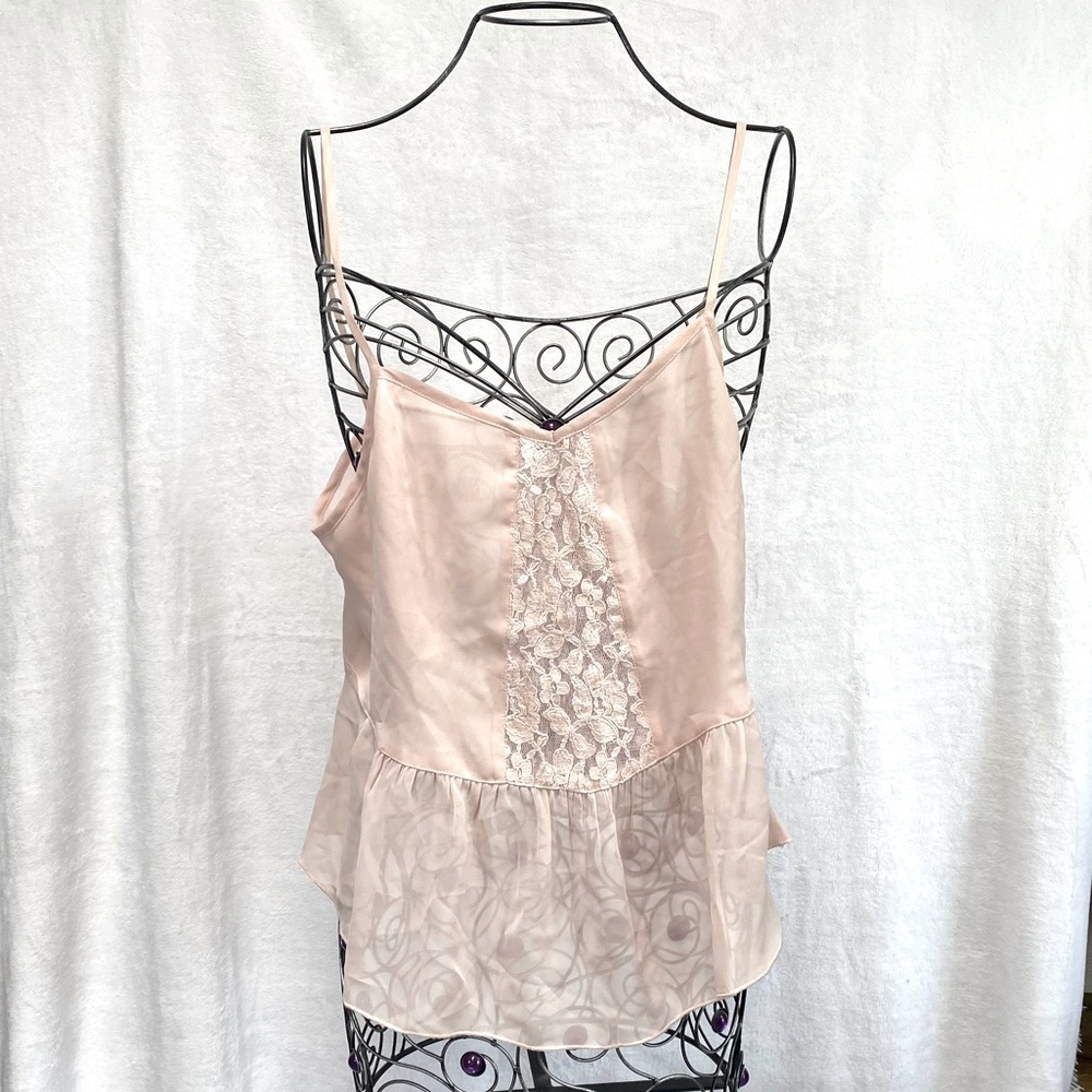 Leith power pink peplum top size M